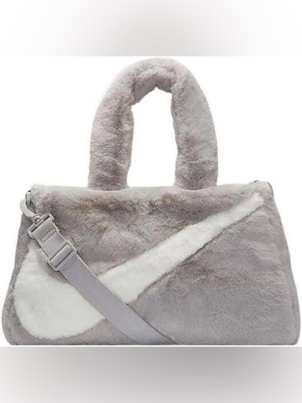 NWT Nike Women's Sportswear Faux Fur Tote (10L) - grey